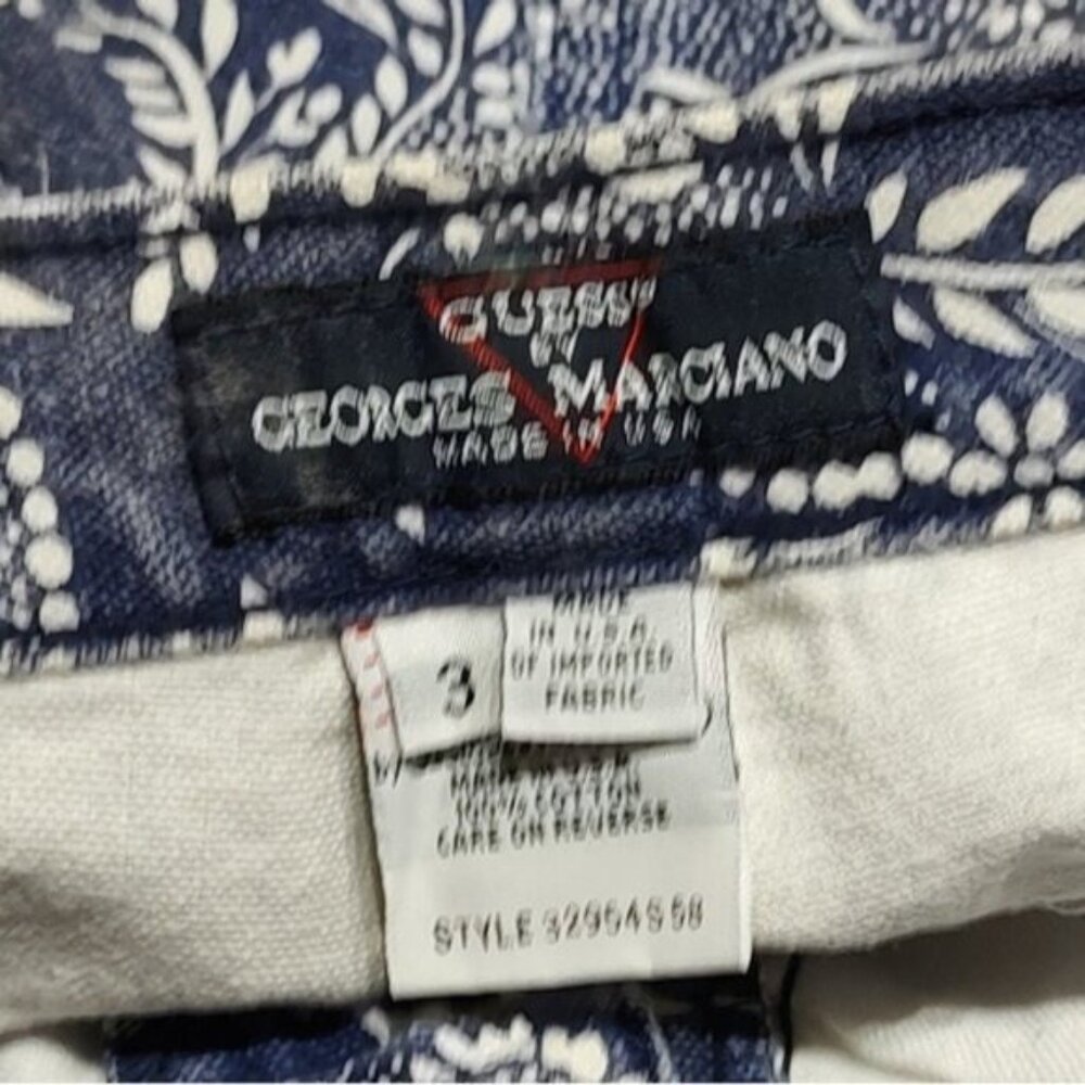 Vintage 90s Grunge Bandana Print Denim Shorts 3 Guess George Marciano - Picture 6 of 10